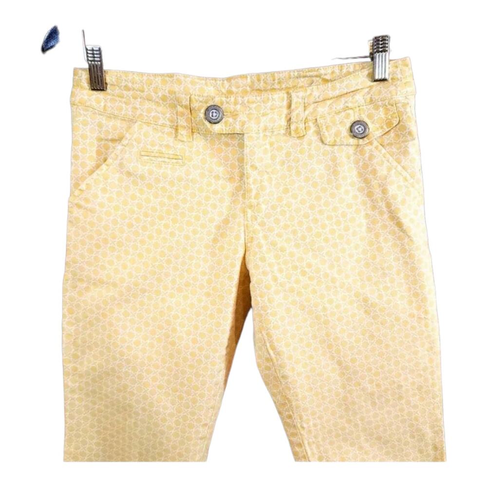 Anthropologie Idra Printed Straight Leg Cropped Split Cuff Chino Women's 4 - Picture 3 of 6